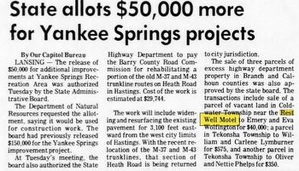 Rest-Well Motel - May 1973 Article (newer photo)